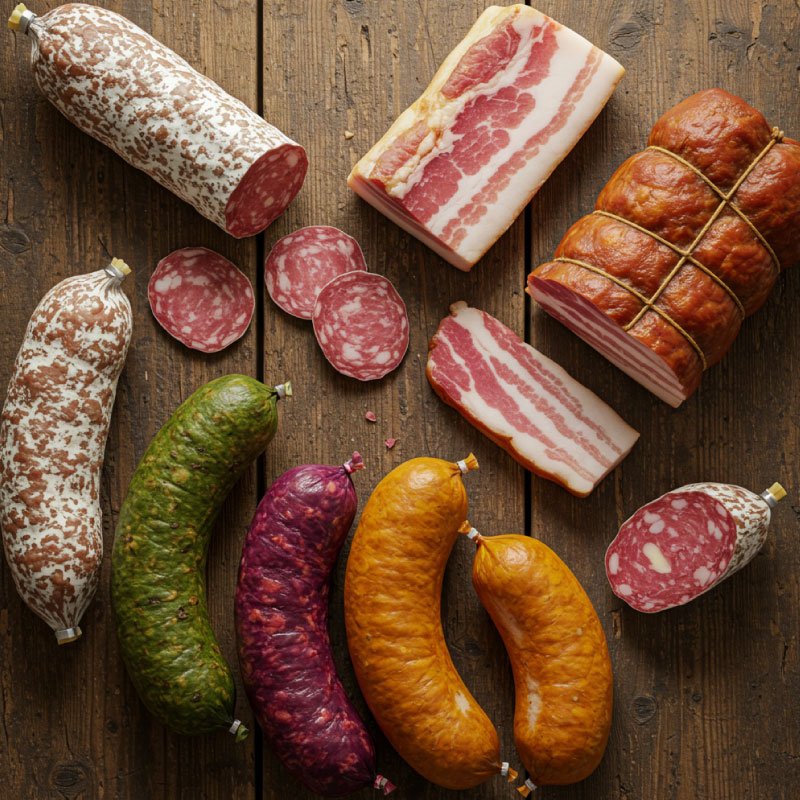 Variedad de embutidos caseros